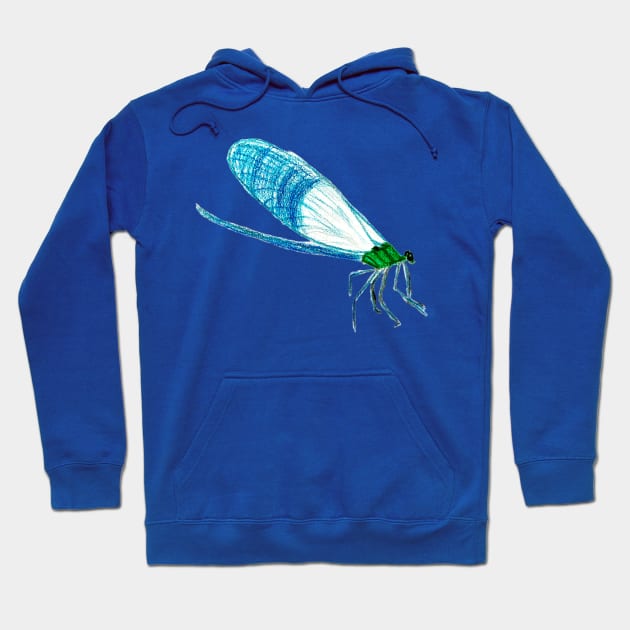 Blue damselfly Hoodie by Ferith12